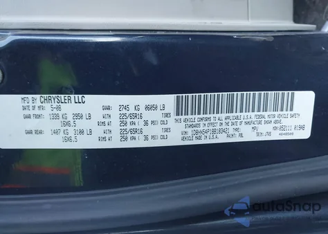 2008 Dodge Grand Caravan Sxt из США, поврежденный, VIN 1D8HN54P18B183421